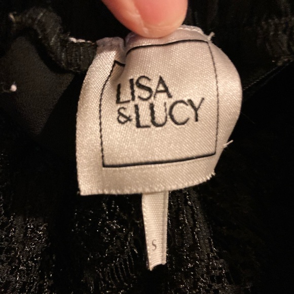 Vintage Lisa & Lucy Pull Over Off The Shoulder Blouse. Black Cotton Lace S - Picture 3 of 8